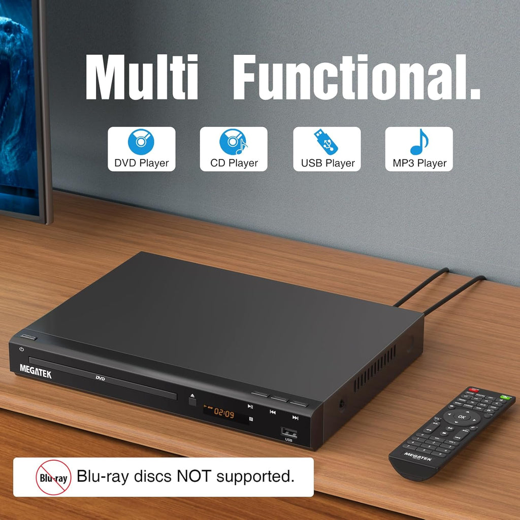 Region-Free DVD Player with HDMI, USB Port, Metal Casing, Remote N9248