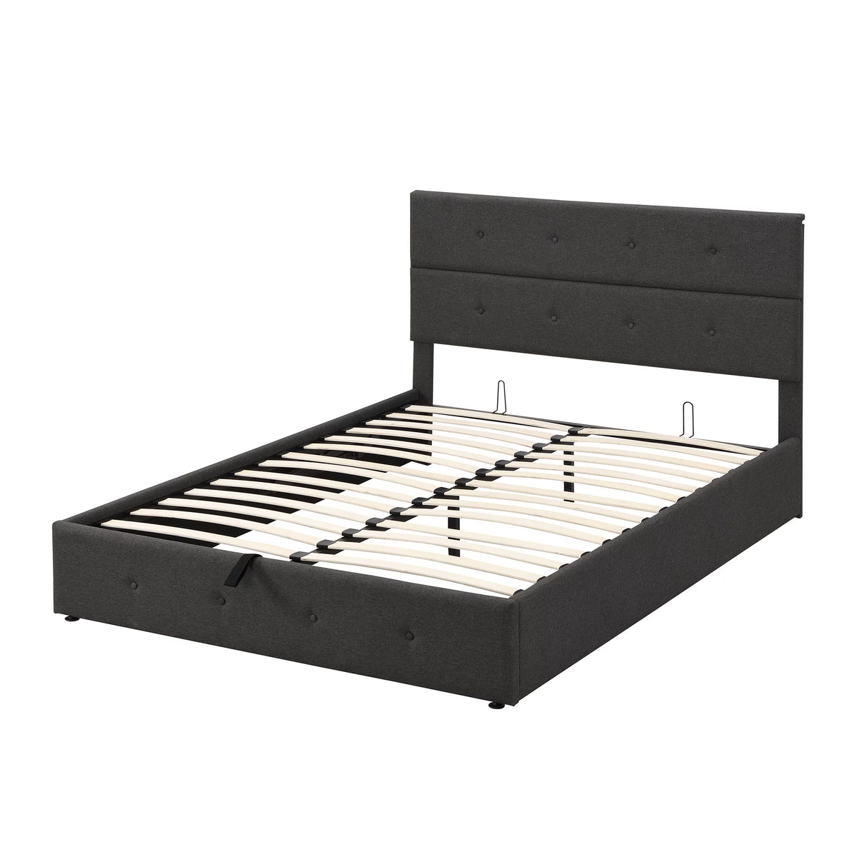 Gray Queen Size Upholstered Lift Up Bed with Headboard and Storage Z793445