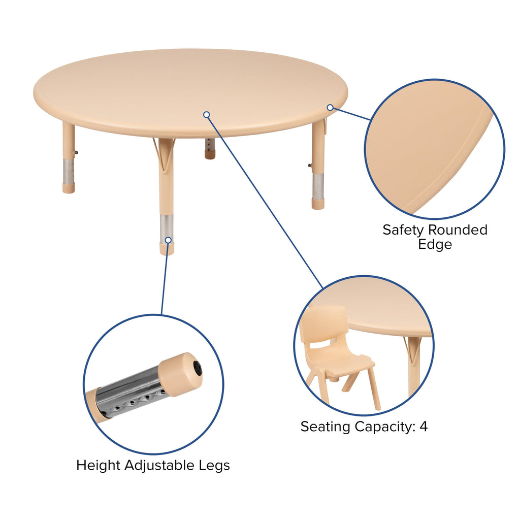 45 inch Round Plastic Height Adjustable Activity Table Y952