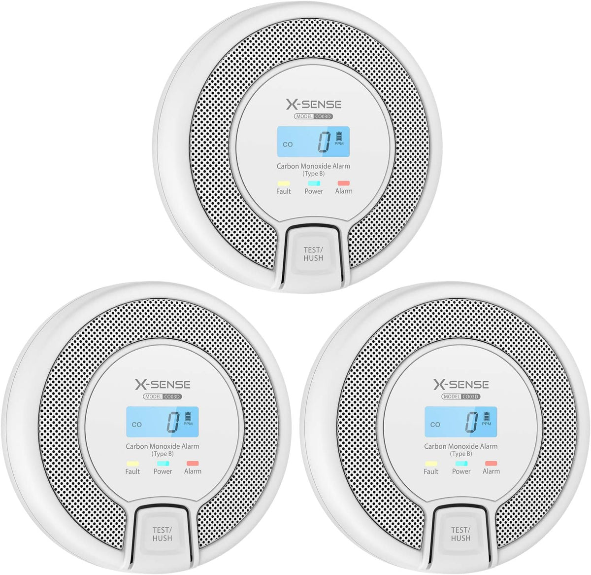 Wireless Interconnected Carbon Monoxide Detector, Replaceable Battery-Powered CO Alarm with Digital Display, Pack of 2 A147
