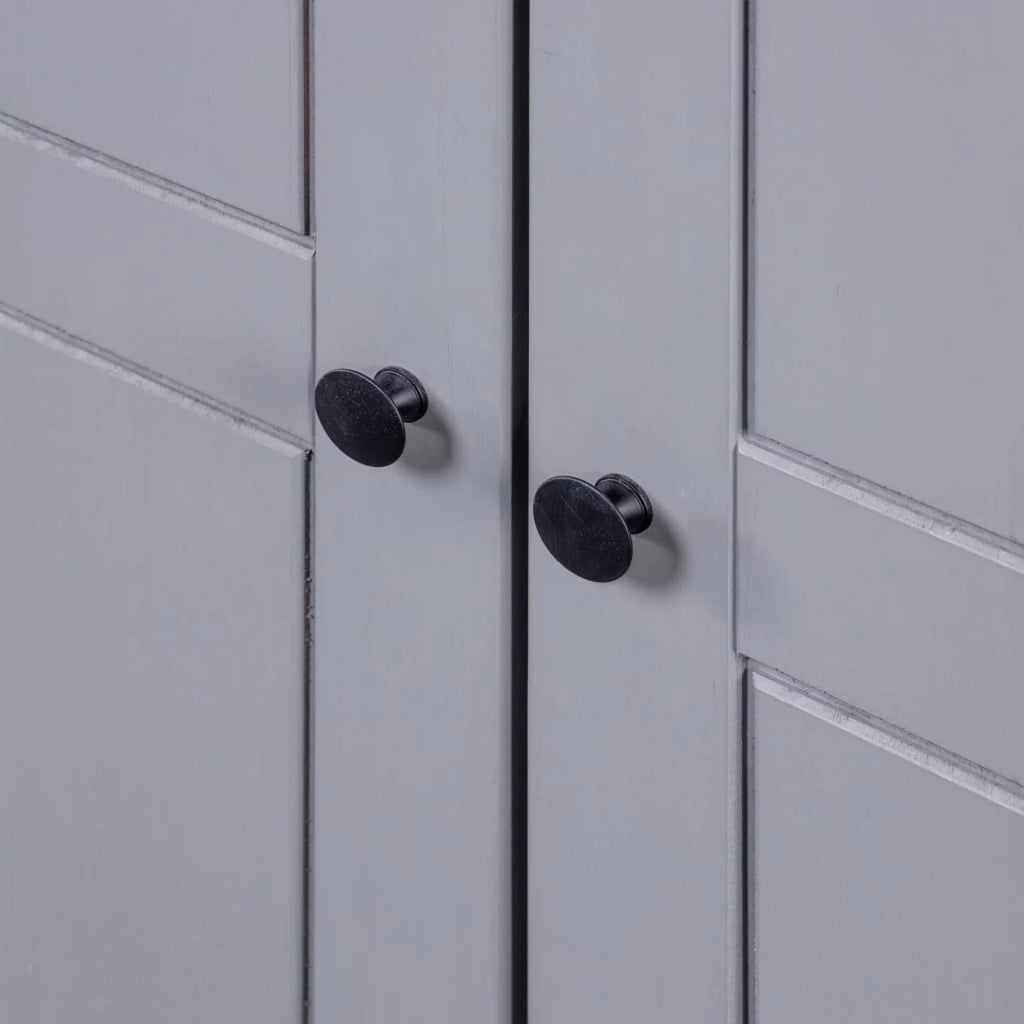 3-Door Gray Pine Wardrobe H5197