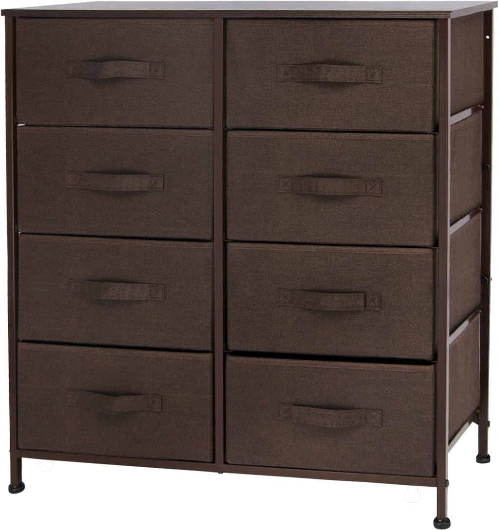8 Drawer Tall Storage Tower with Fabric Bins, Dark Gray Q6535