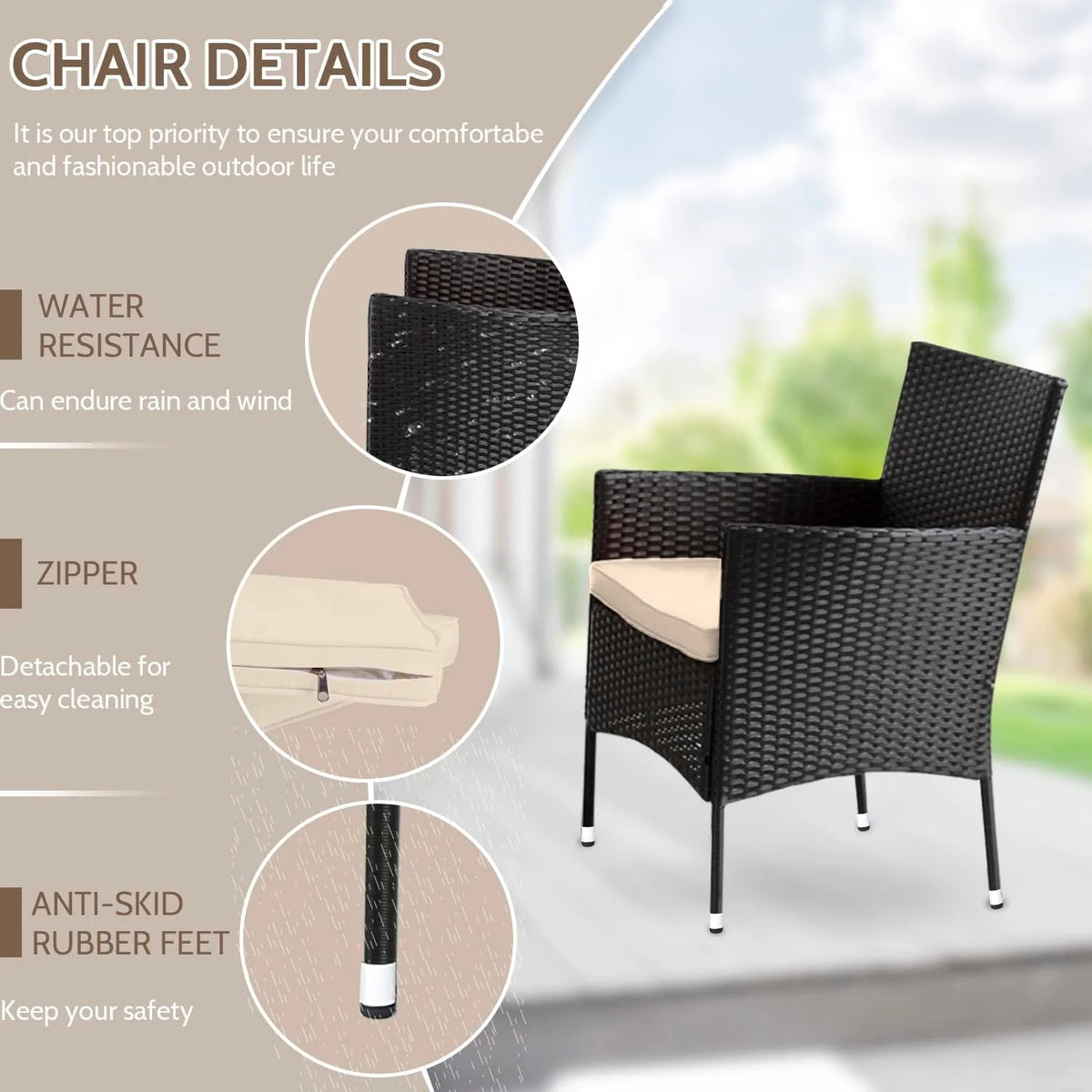 4 Piece Outdoor Rattan Wicker Sofa Set H815176
