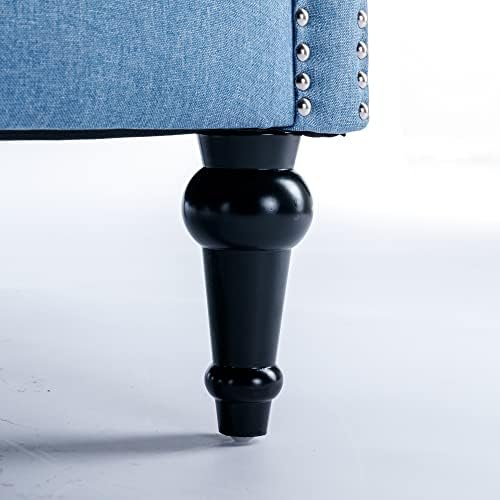 Chenille Fabric Accent Chair with Footrest V622069