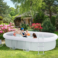 Brown Semi-Inflatable Frame Swimming Pool S94707