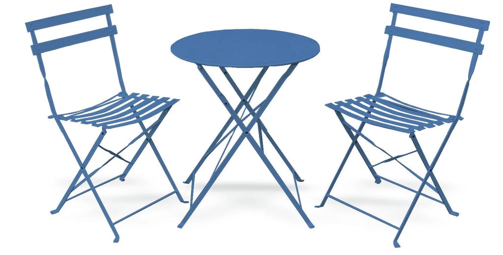 3 Piece Porch Furniture Set with Tea Table Blue V7917