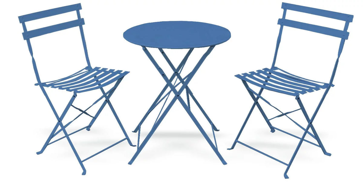 3 Piece Porch Furniture Set with Tea Table Blue V7917