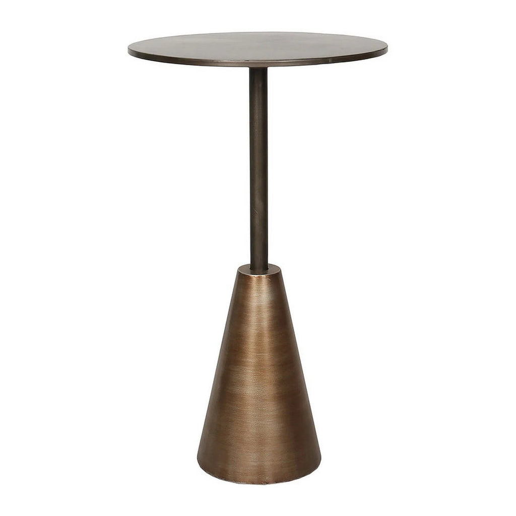 Round Bronze Pedestal End Table V879640