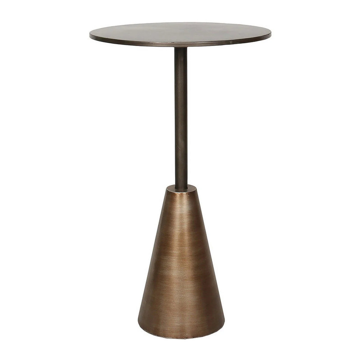 Round Bronze Pedestal End Table V879640