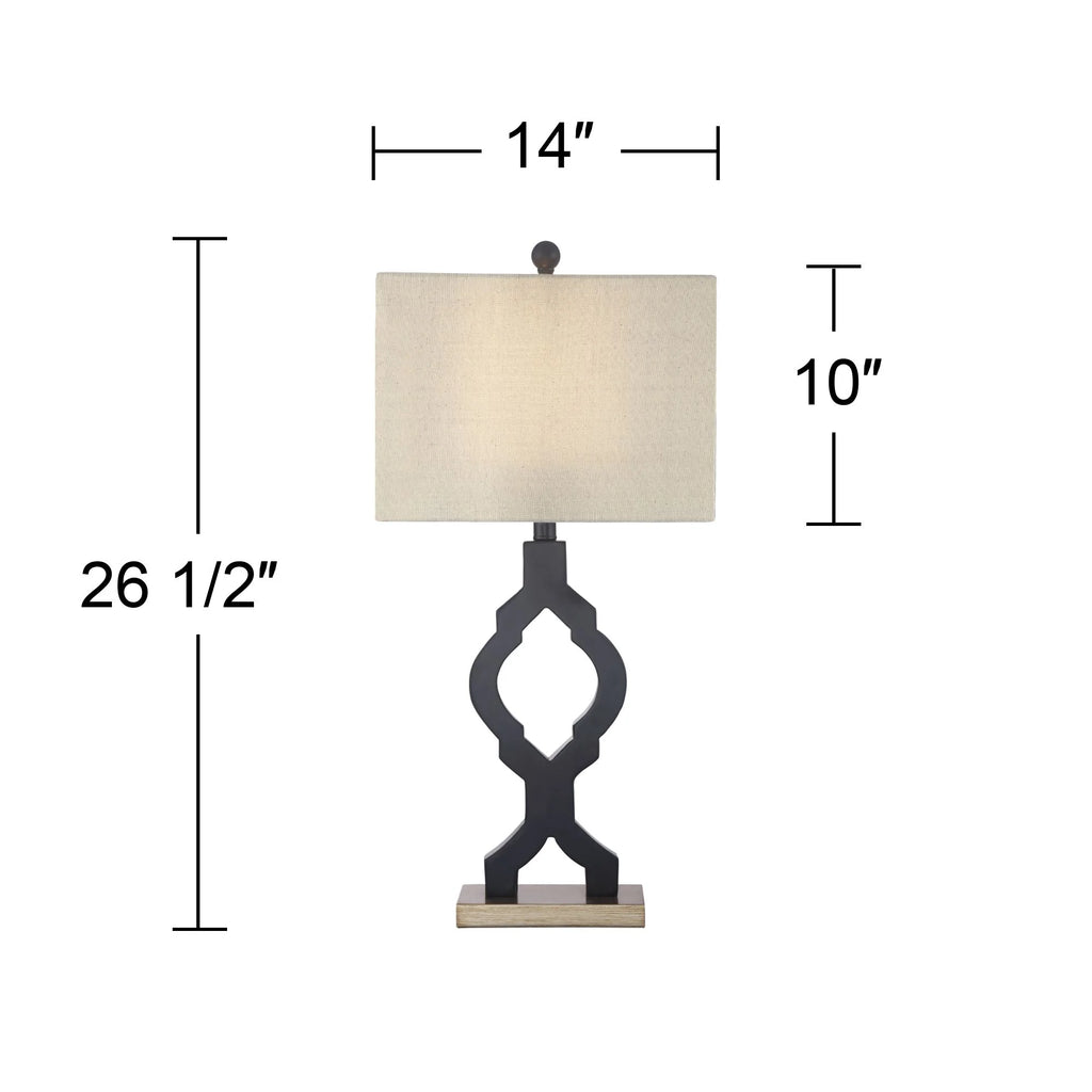 Set of 2 Black Table Lamps A6677