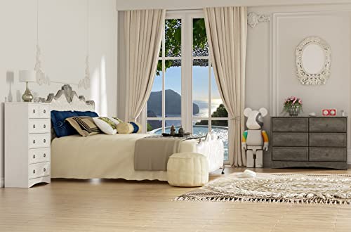 Gray 6 Drawer Dresser with Strip Lights C33889