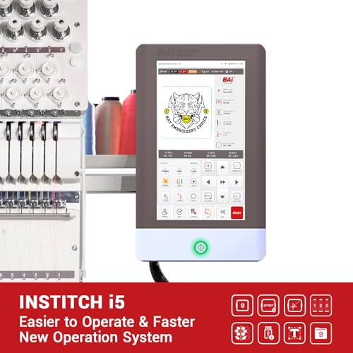 Embroidery Machine With 15 Needle, 1200SPM Max Speed, 13.7x19.7 Inches Embroidery Area, 10" Touch Screen F410269