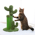 Cat Scratching Post Cactus Cat Scratcher with 3 Scratching Poles and Interactive Dangling Ball F173