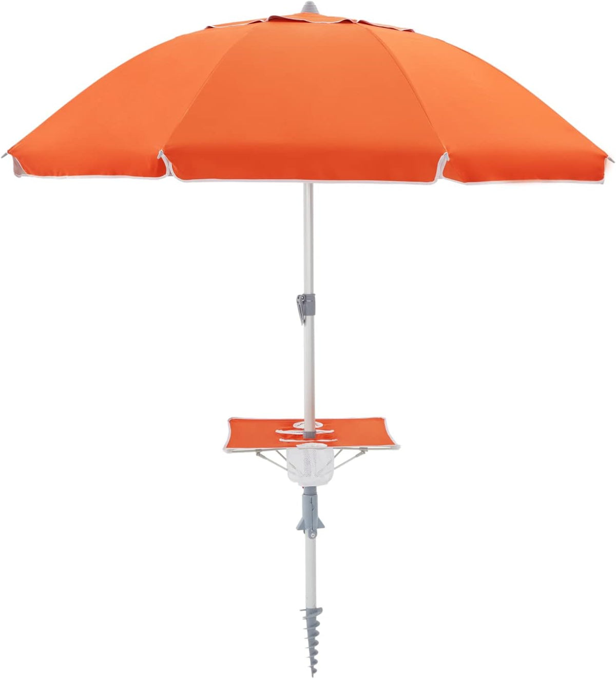 6.5FT SPF50+ Beach Umbrella with Table and Sand Anchor Q42155