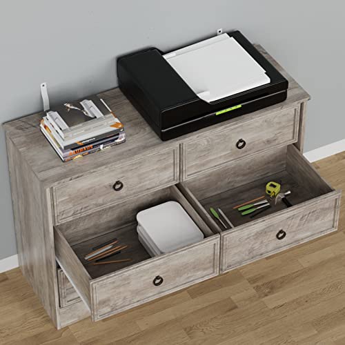 Gray 6 Drawer Dresser with Strip Lights C33889
