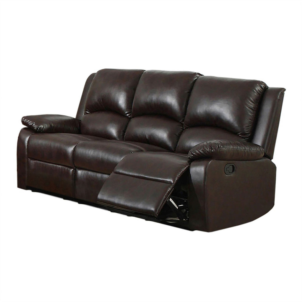 Dark Brown Faux Leather 2-Piece Sofa Set A887