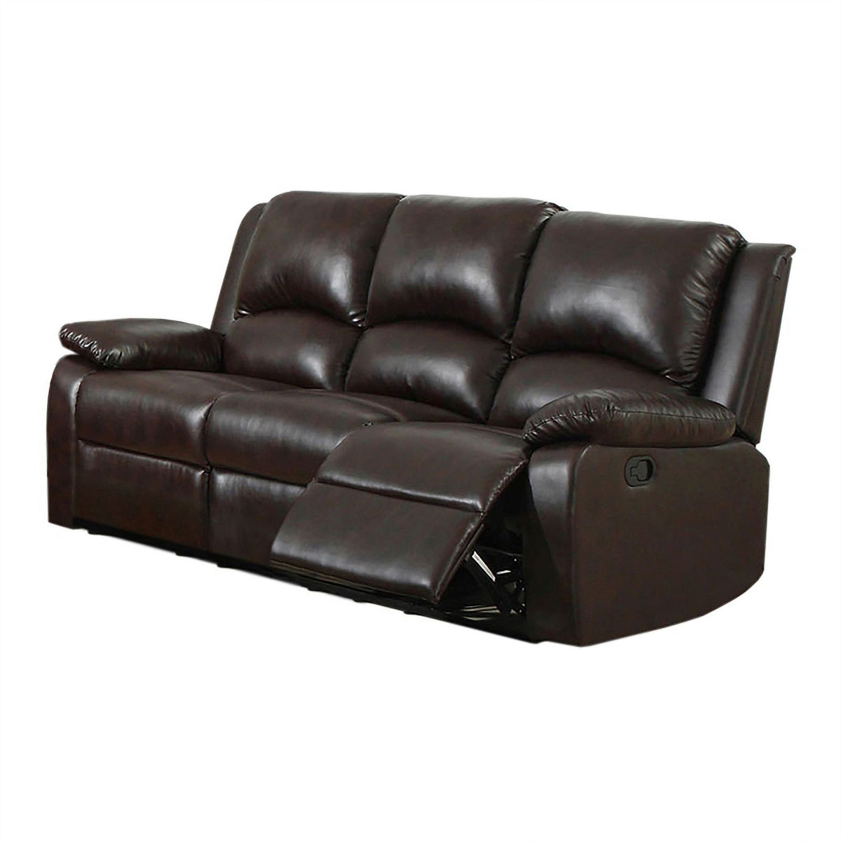 Dark Brown Faux Leather 2-Piece Sofa Set A887