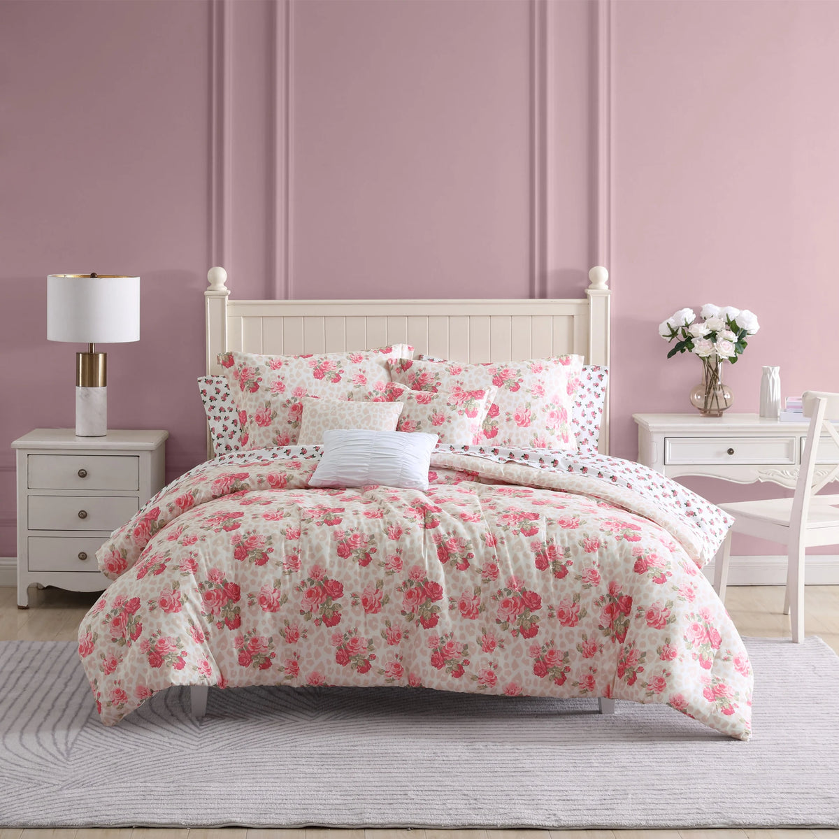 Pink Twin Comforter Set J128