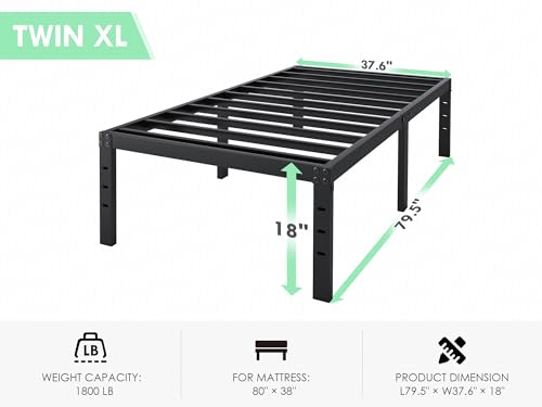 Full Size 18 in Heavy Duty Metal Platform Bed Frame R842