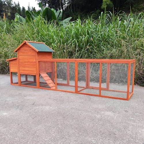 Large Wooden Chicken Coop with Run and Nesting Box G6429