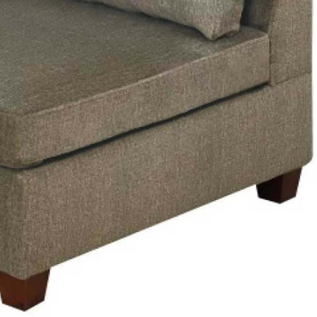 37 Inches Fabric Upholstered Wooden Corner Wedge O6450