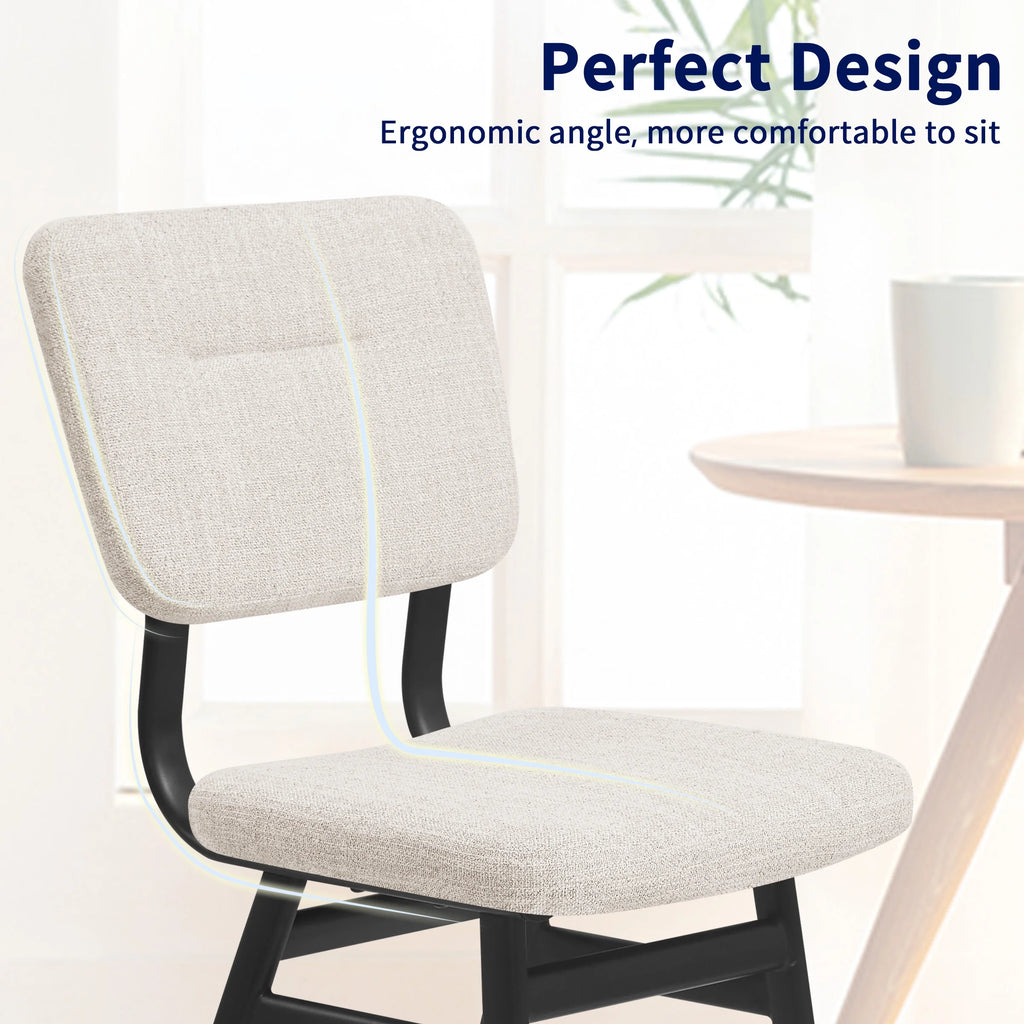 Dining Chairs Set of 2 Off-White Metal Legs K98903