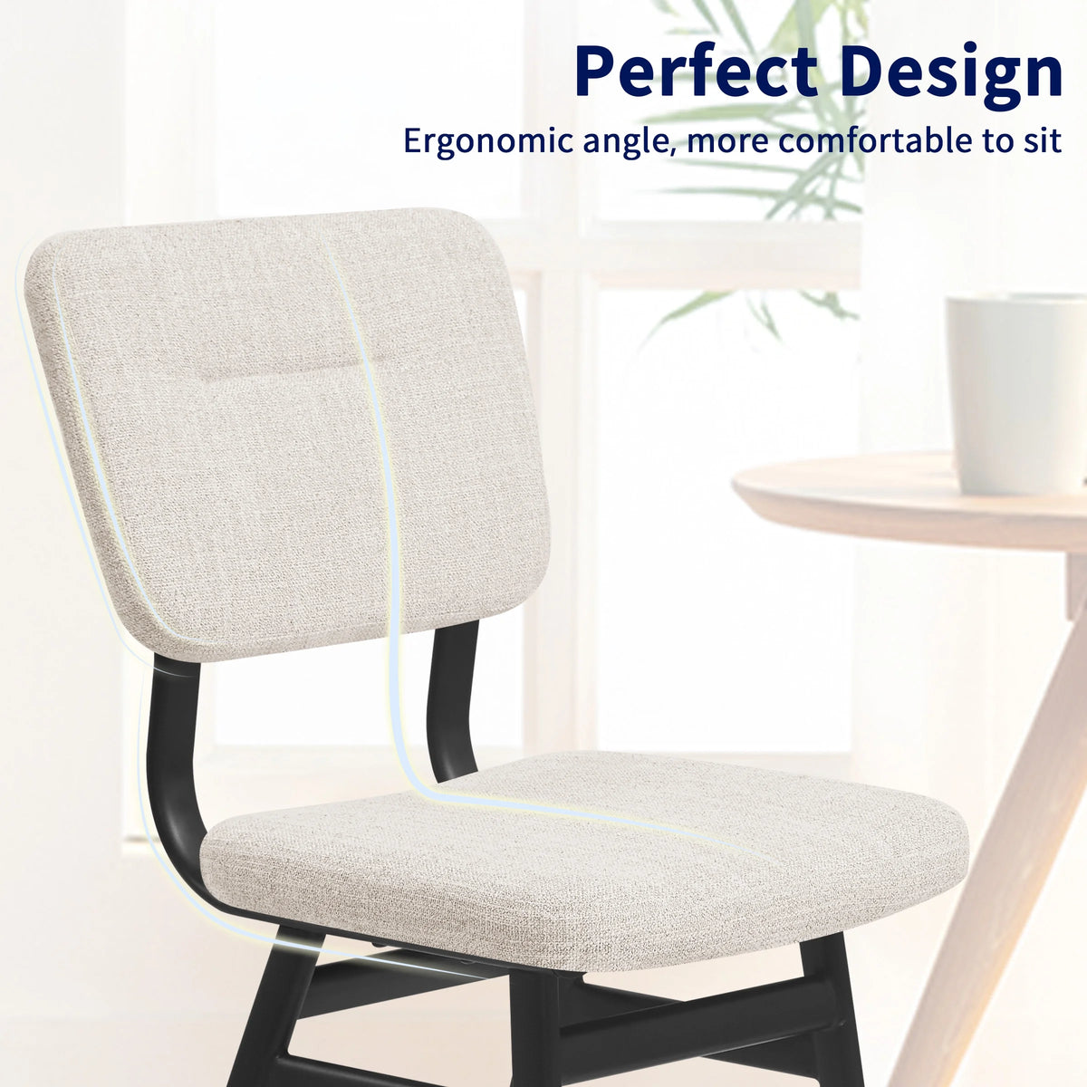 Dining Chairs Set of 2 Off-White Metal Legs K98903