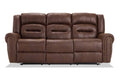 Brown Polyester Manual Reclining Sofa T98206