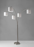 Brushed Steel Metal 5-Arm Arc Lamp O656789