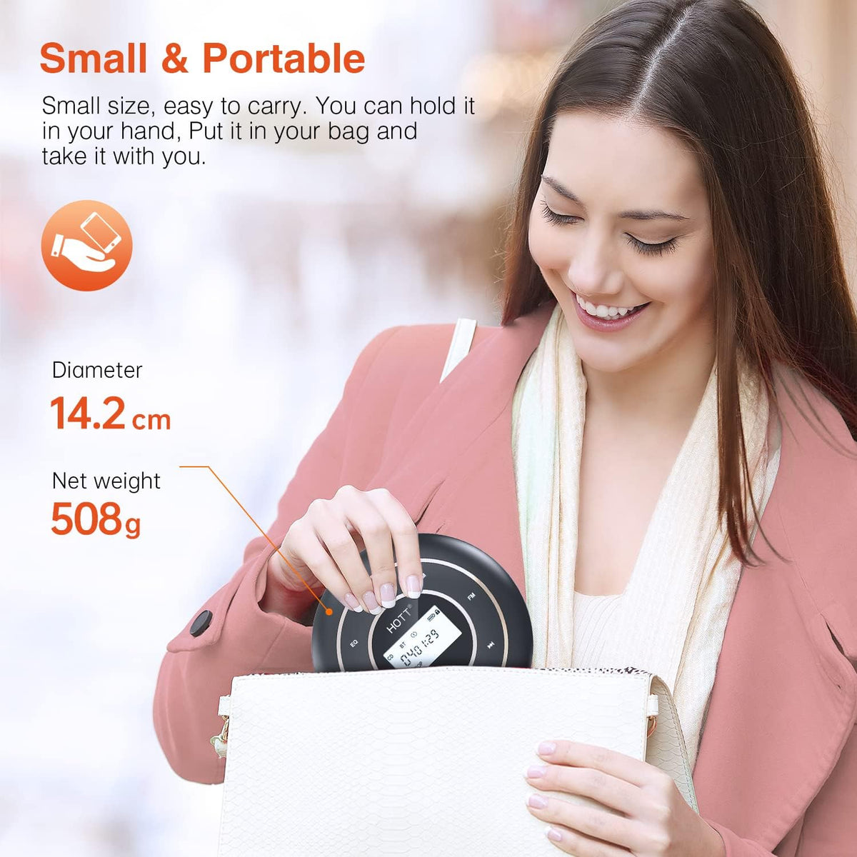 Portable CD Player with Bluetooth and FM Transmitter X850622