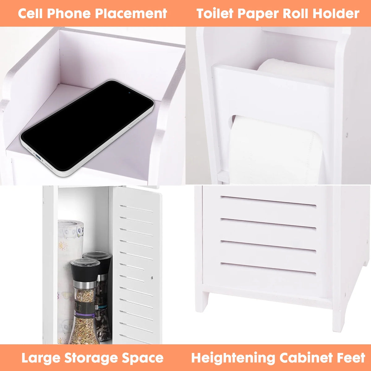 White Freestanding Bathroom Storage Shelf F2426