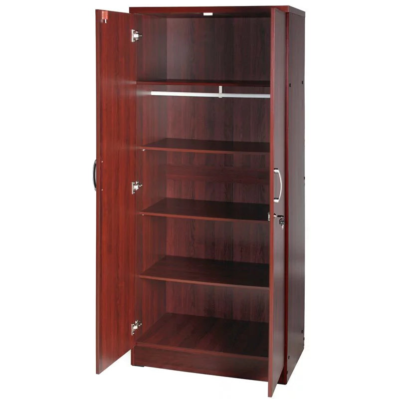 Queen Bed and Armoire Wardrobe Cabinet Set M226419