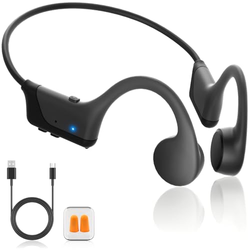 Bone Conduction Headphones IP55 Waterproof Sports Headset with Earplugs N18868