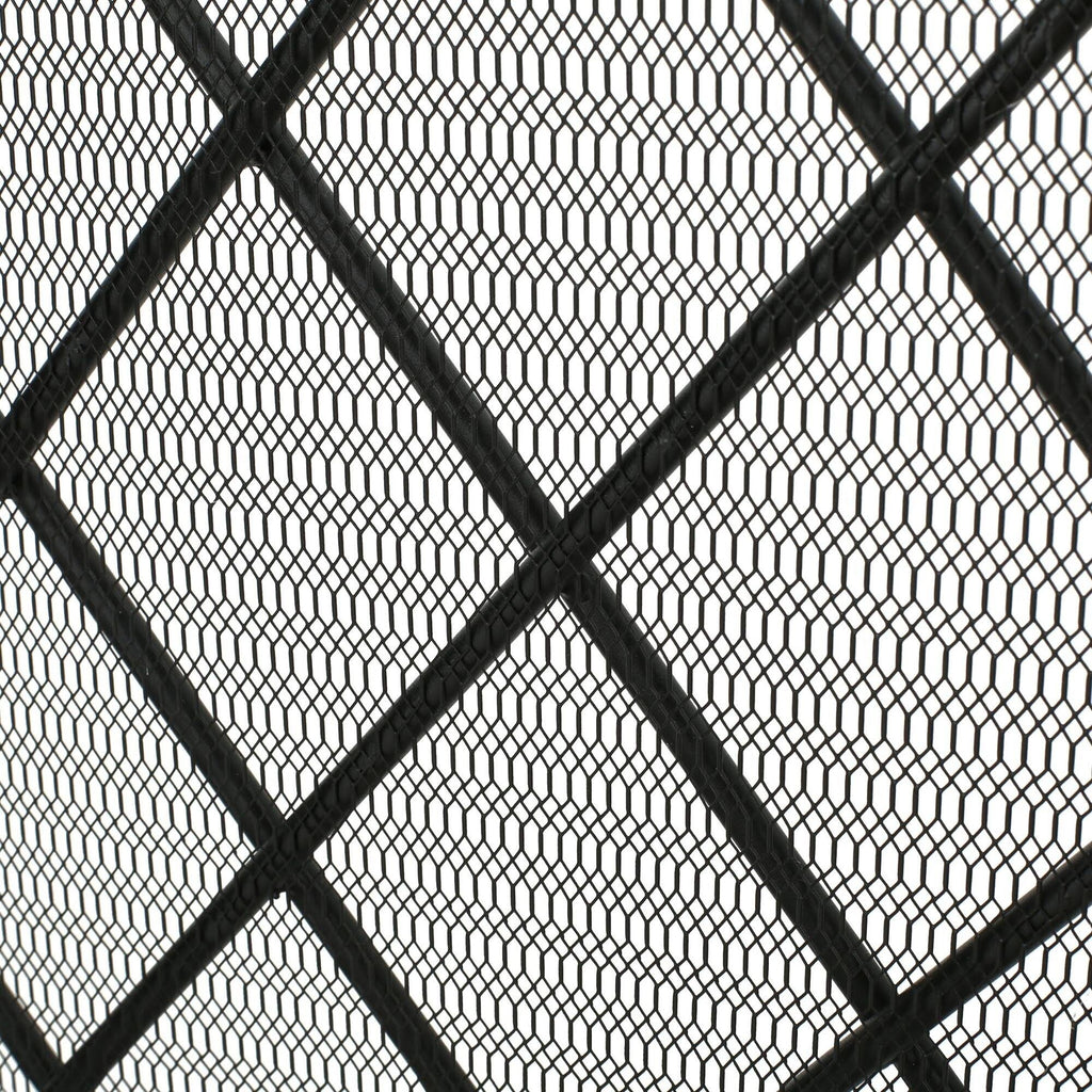 Black Contemporary Three Panel Fireplace Screen M658
