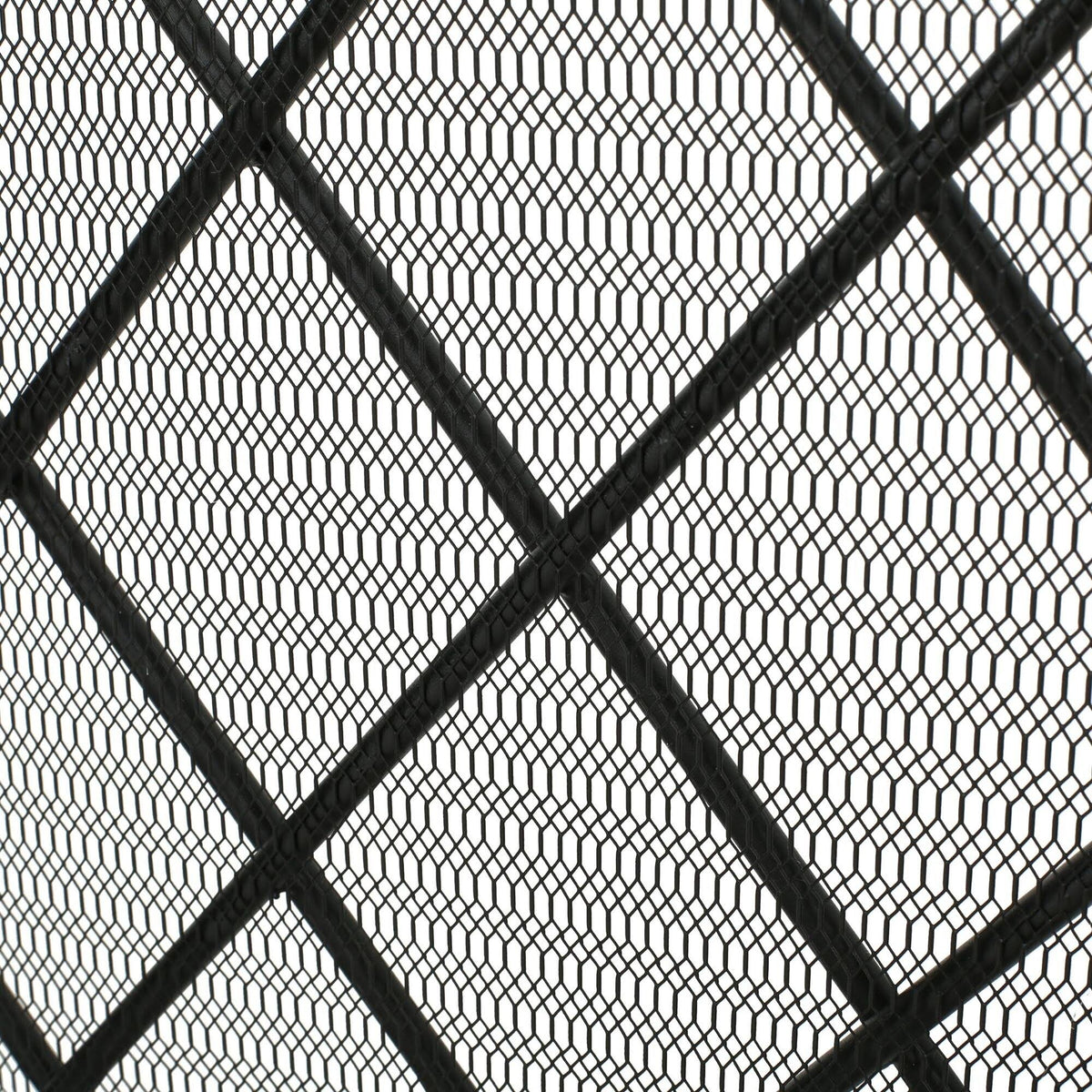 Black Contemporary Three Panel Fireplace Screen M658