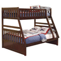 Dark Cherry Wood Twin over Full Bunk Bed G4999