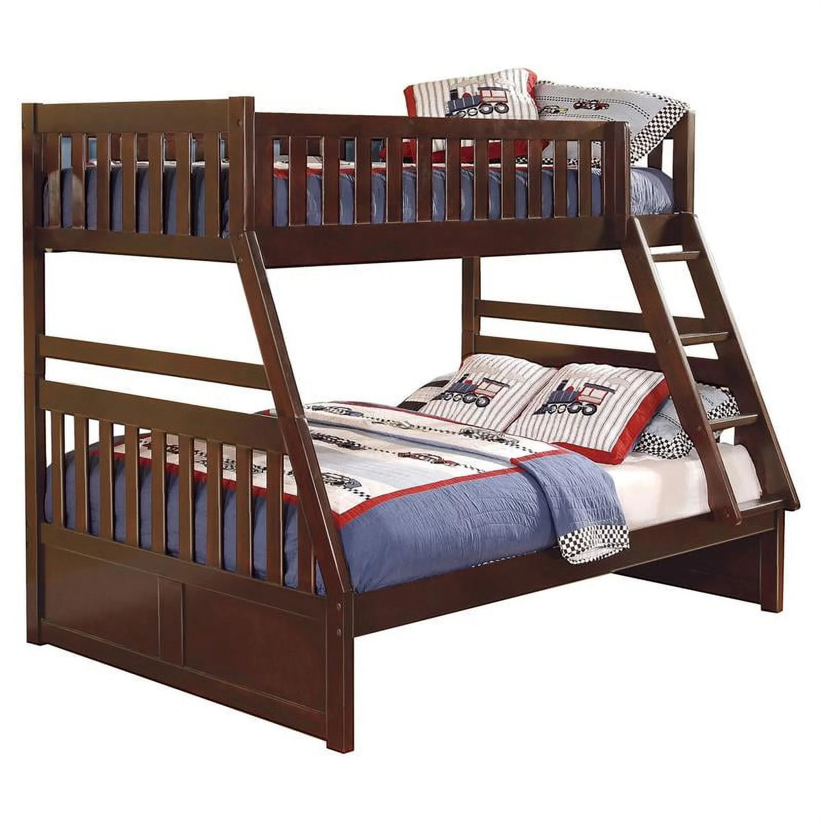 Dark Cherry Wood Twin over Full Bunk Bed G4999