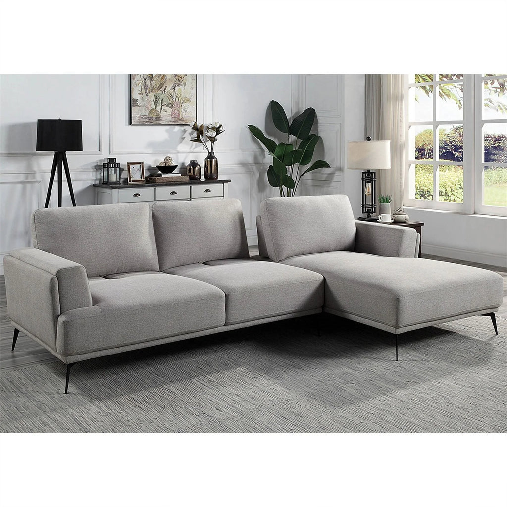 Gray Fabric L-Shaped Sectional W80678