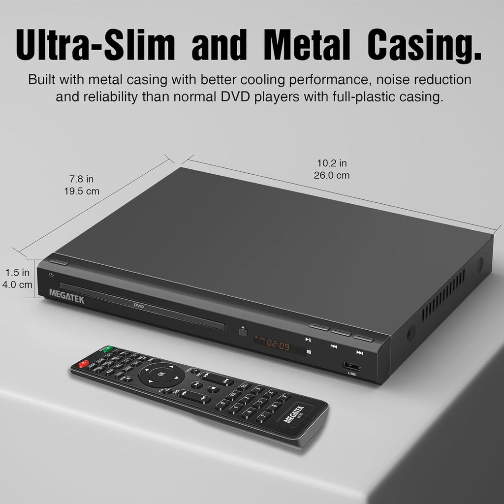 Region-Free DVD Player with HDMI, USB Port, Metal Casing, Remote N9248