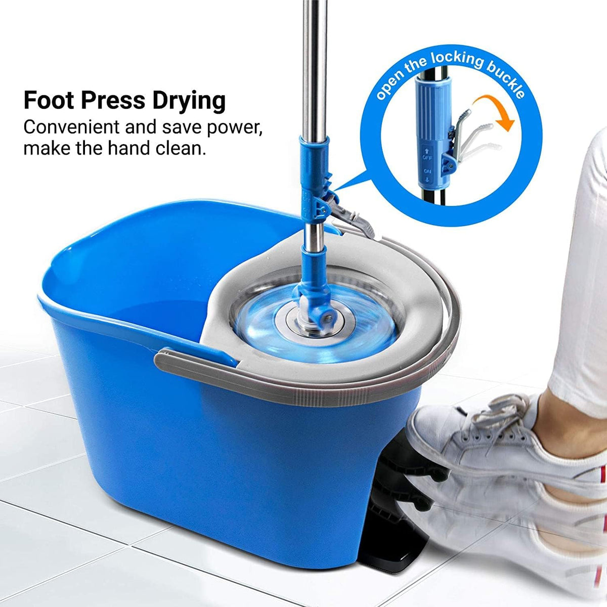 Spin Mop and Bucket with Wringer and Foot Pedal K39728