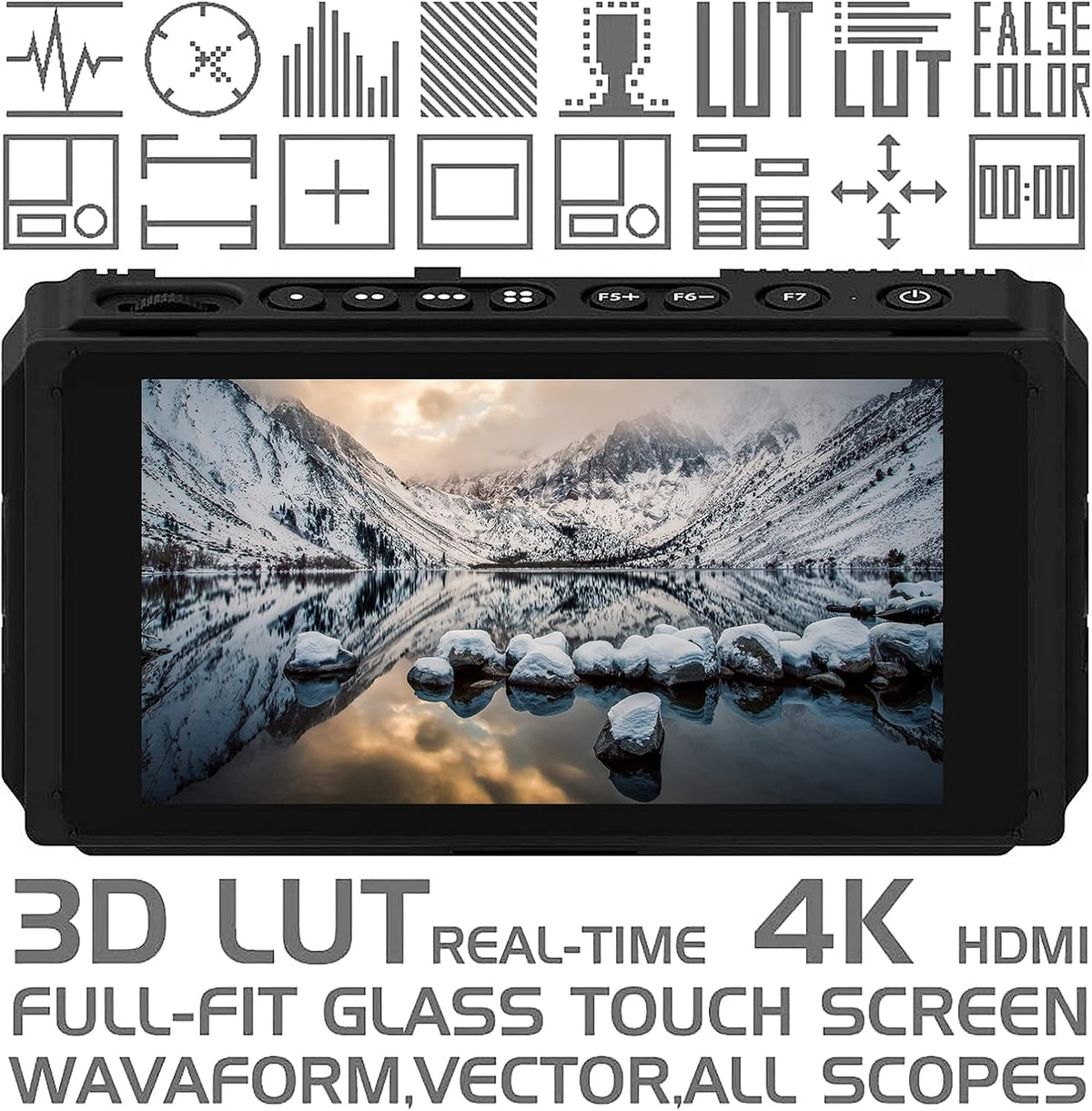 5 Inch IPS DSLR Camera Field Monitor 2000nit Touch Screen 4K HDMI H934278
