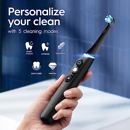 Black Rechargeable Electric Toothbrush with 5 Cleaning Settings, 2 Replacement Heads, Travel Case G96443
