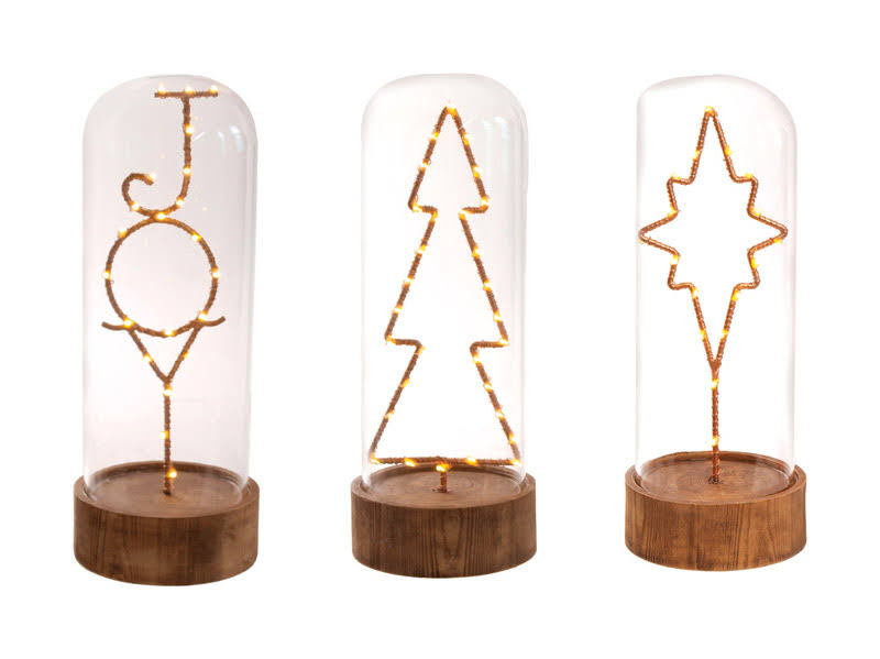 Glass LED Christmas Decoration C65421