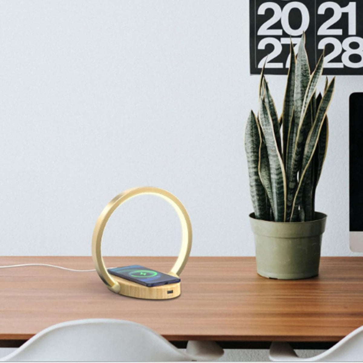LED Wood Table Lamp with 3 Brightness Levels V644929