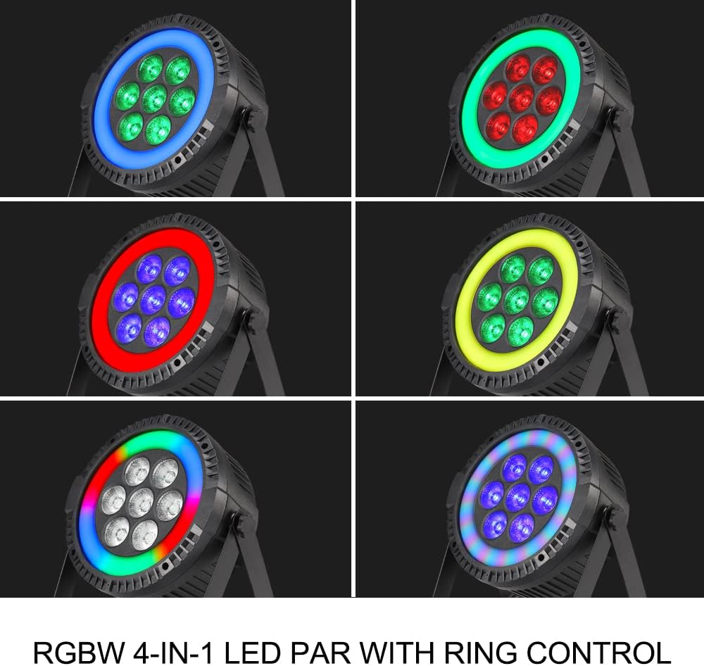 2 Packs 7 x 10W RGBW LED Par Light H82035
