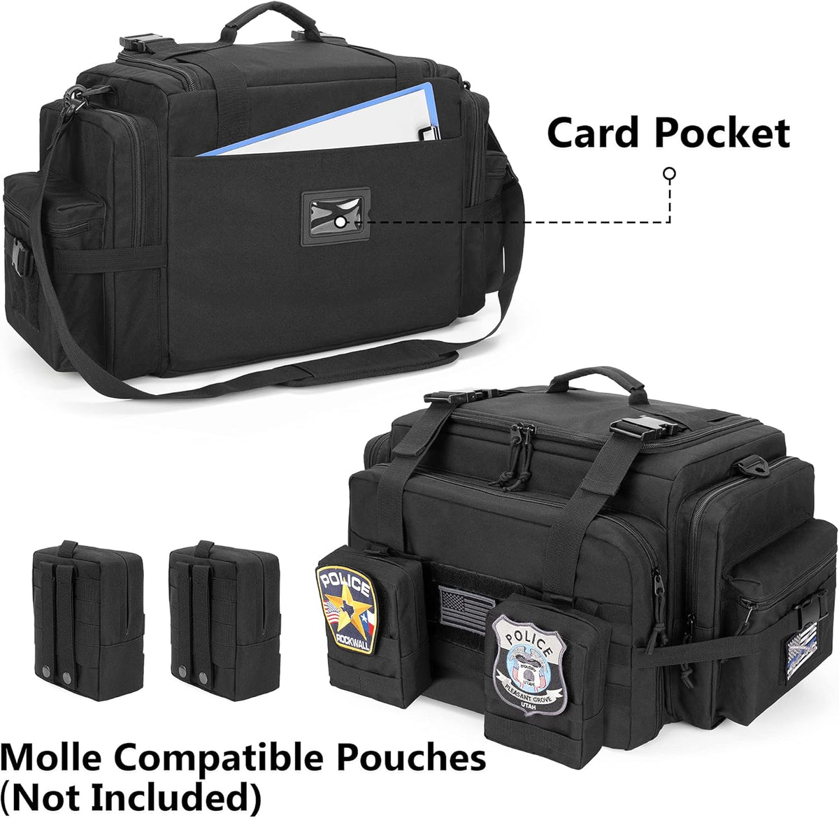 Black Patrol Bag with Laptop Layer N829