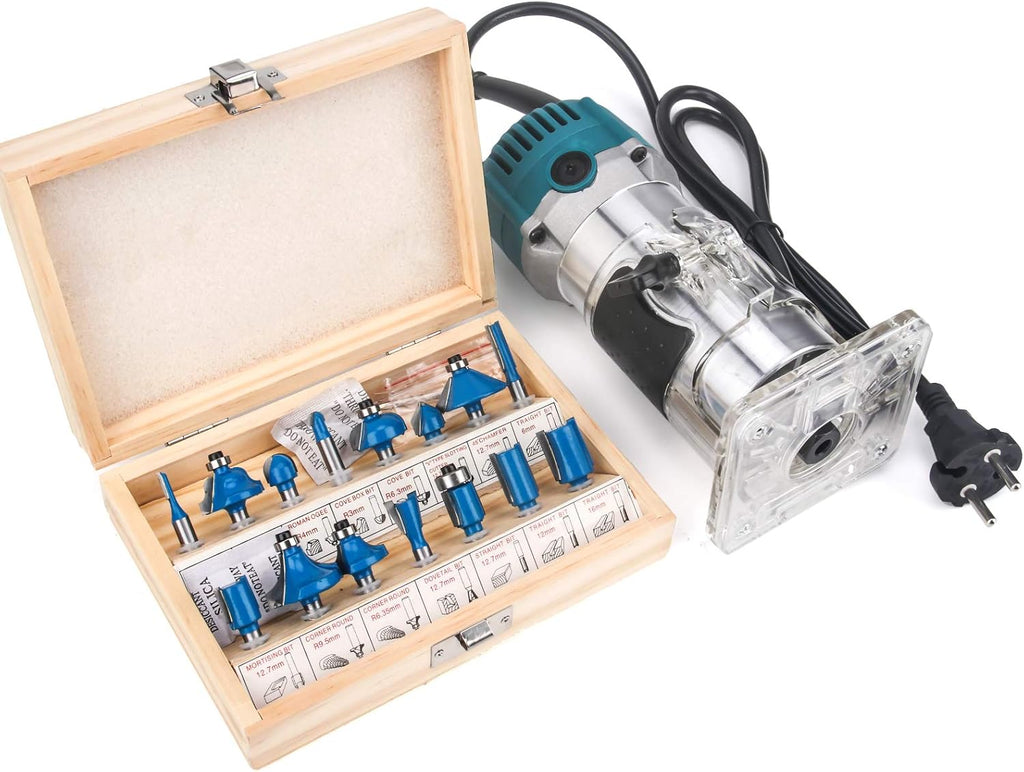 800W Palm Router Electric Hand Trimmer Wood Router 1/4 Collets N8127
