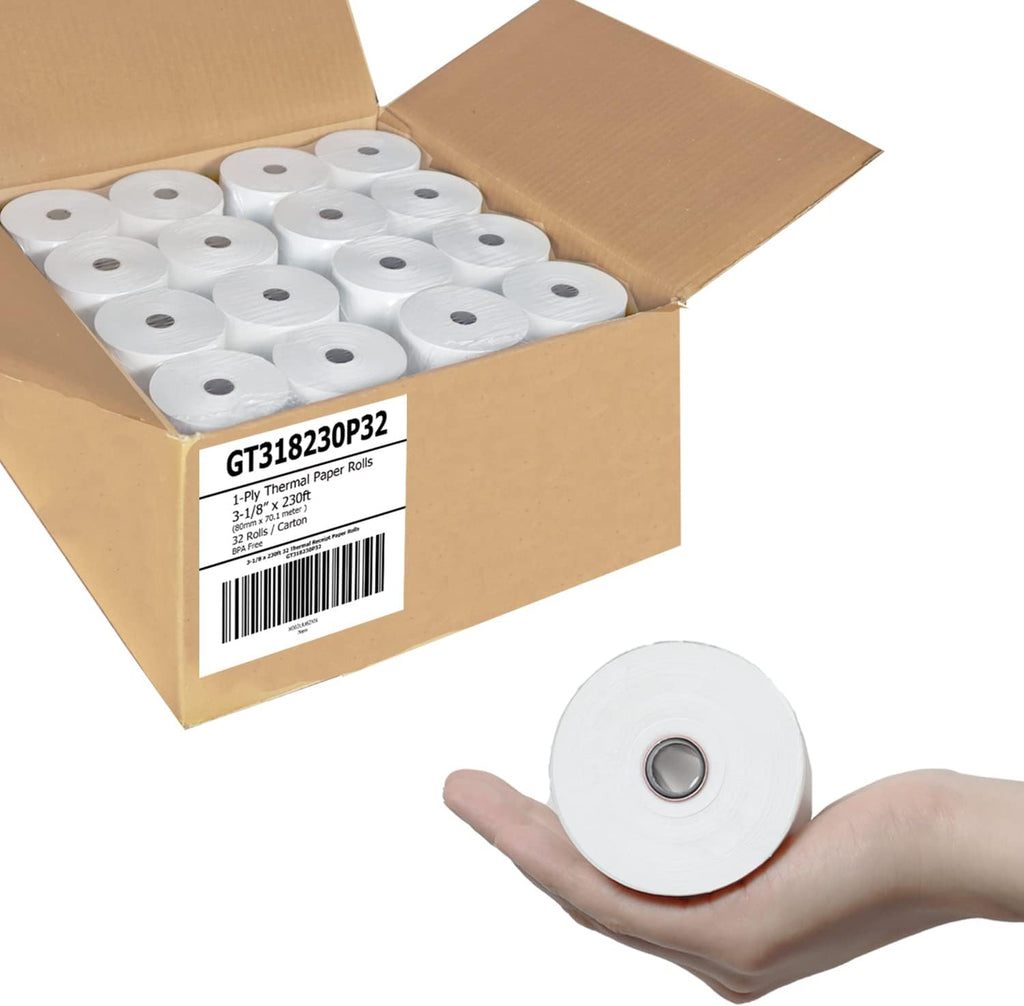 Thermal Paper Receipt Rolls 3 1/8 x 230 ft BPA Free 32 Rolls Y20053