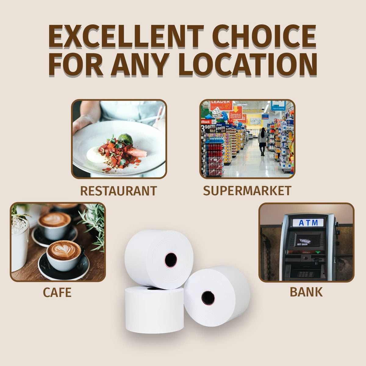 Thermal Paper Receipt Rolls 3 1/8 x 230 ft BPA Free 32 Rolls Y20053