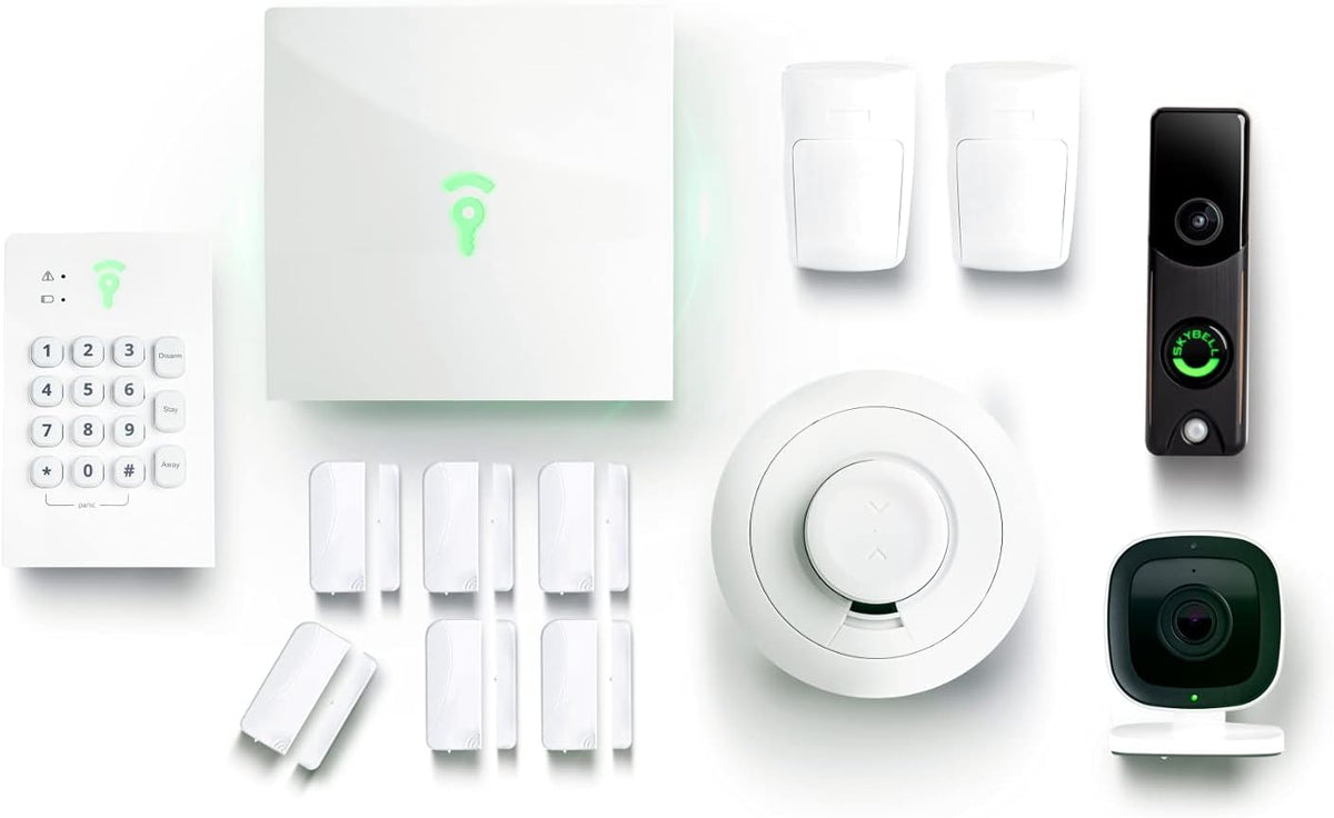 Home Security System 13 Piece Kit with Indoor & Doorbell Camera E773126